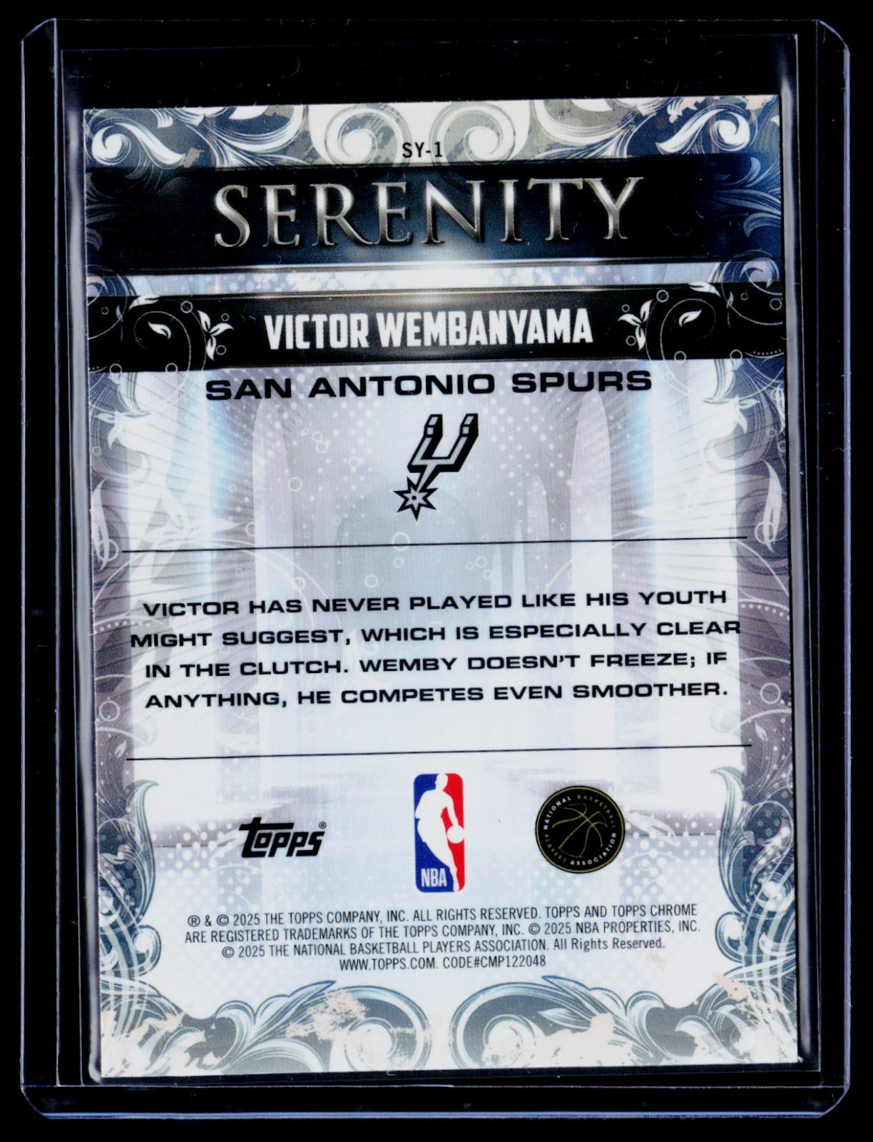 Victor Wembanyama Topps Chrome - Serenity Magenta Refractor SY-1 NM