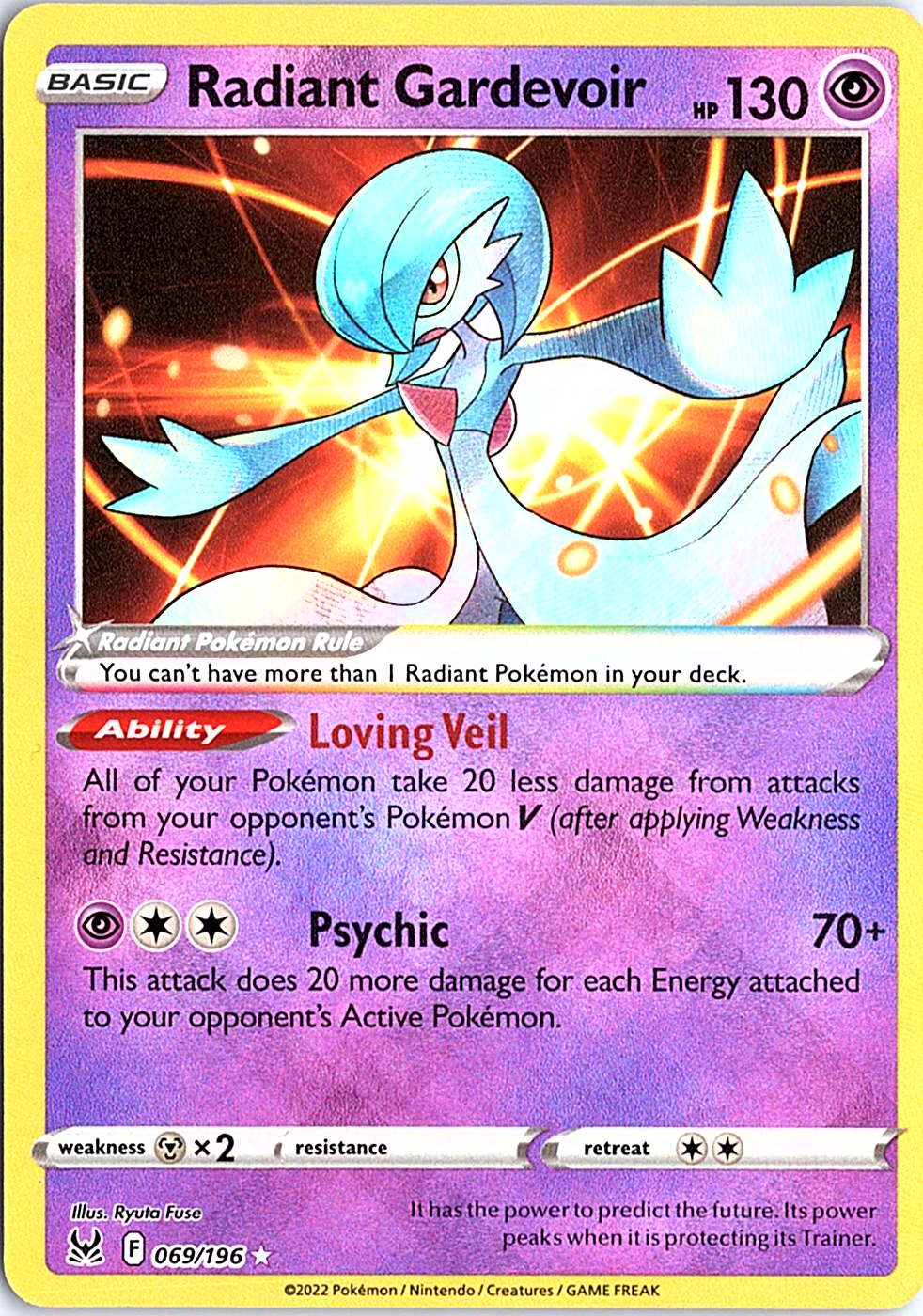 Radiant Gardevoir Radiant Rare SWSH11: Lost Origin 069/196 NM