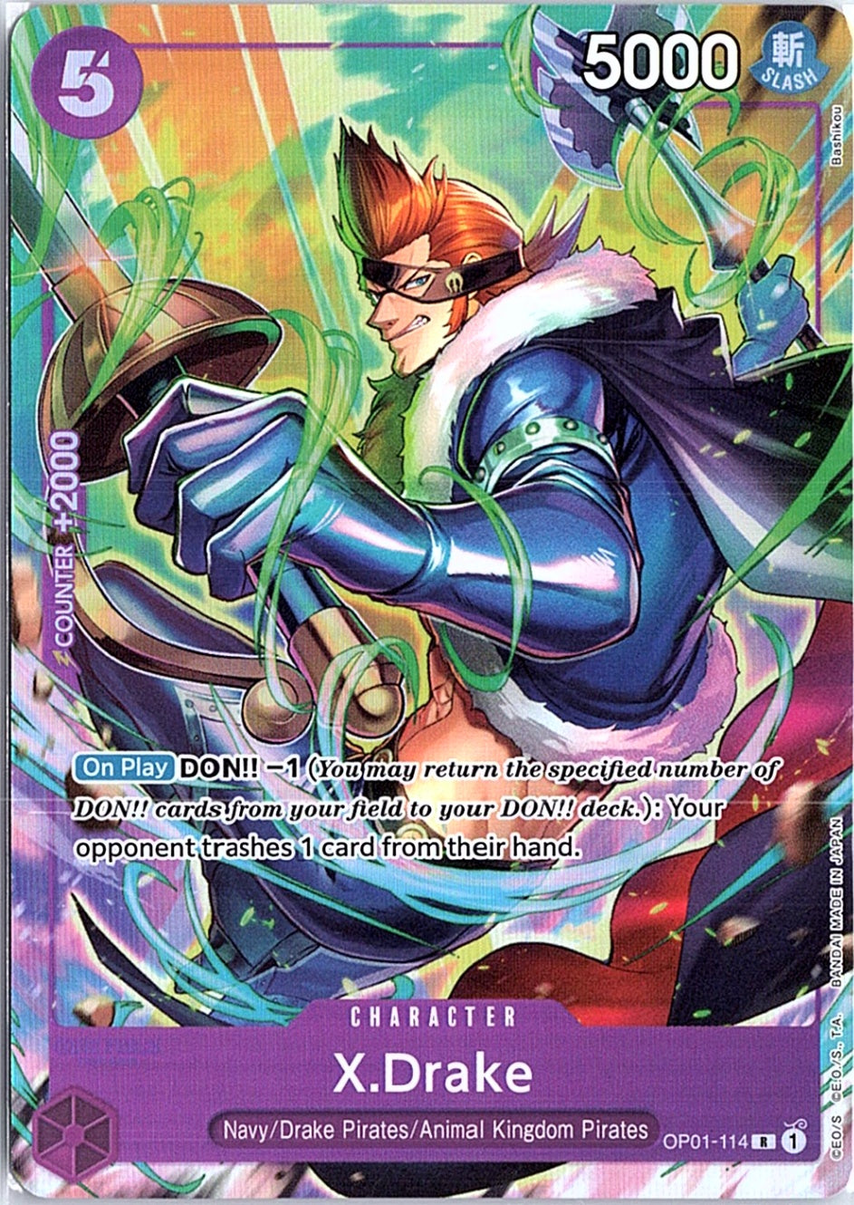 X.Drake (Premium Card Collection -Best Selection Vol. 2-) R One Piece Promotion Cards OP01-114 NM