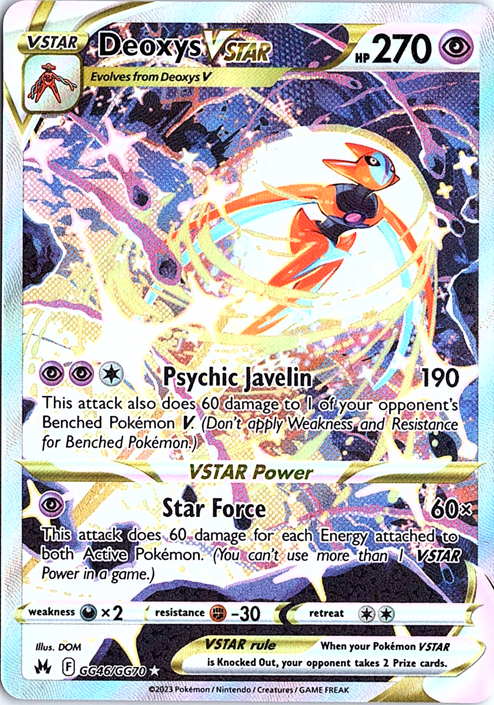 Deoxys VSTAR Ultra Rare SWSH: Crown Zenith: Galarian Gallery GG46/GG70 NM