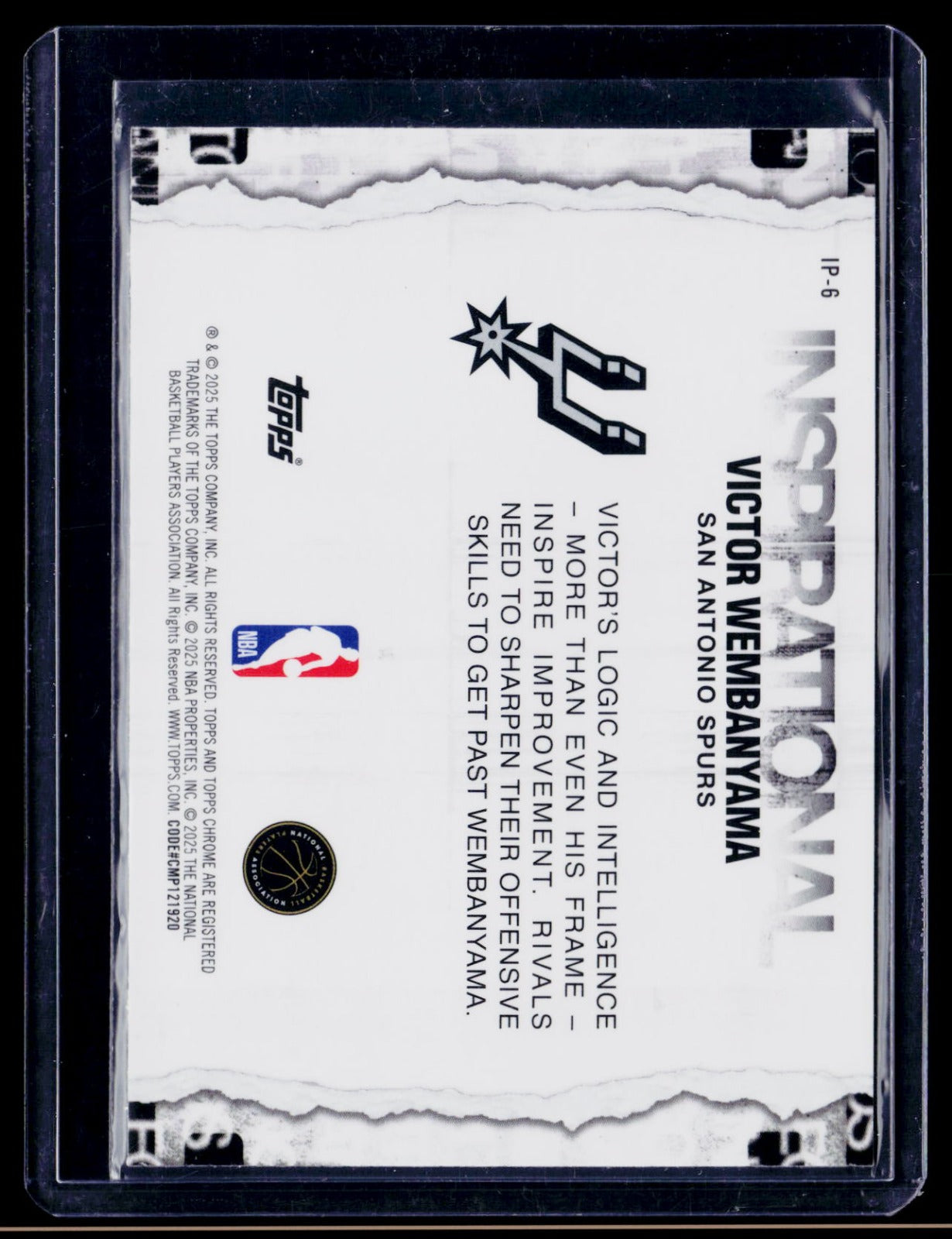 Victor Wembanyama Topps Chrome - Inspirational IP-6 NM