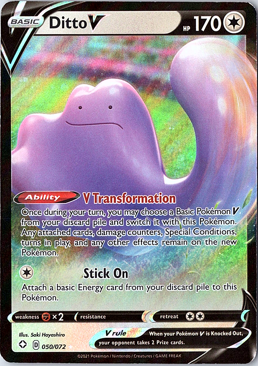 Ditto V Ultra Rare Shining Fates 050/072 NM