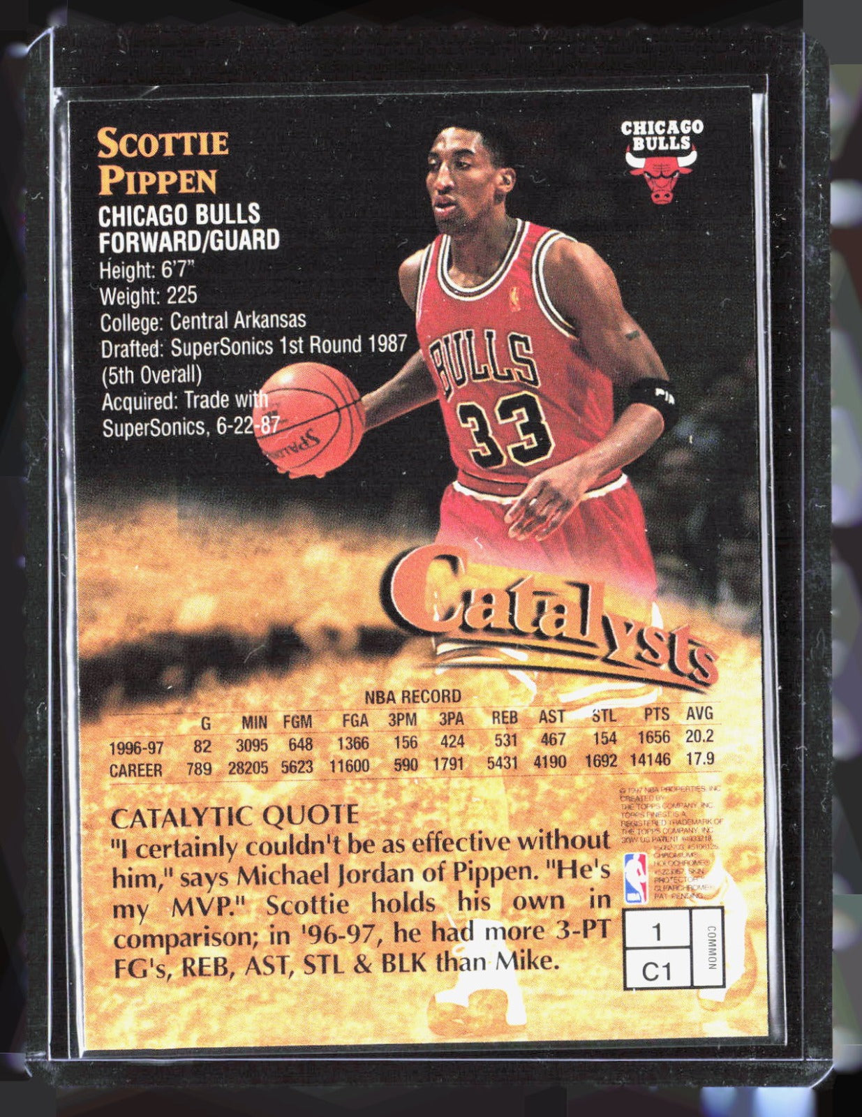 1997-98 Finest Scottie Pippen 1 Basketball Chicago Bulls
