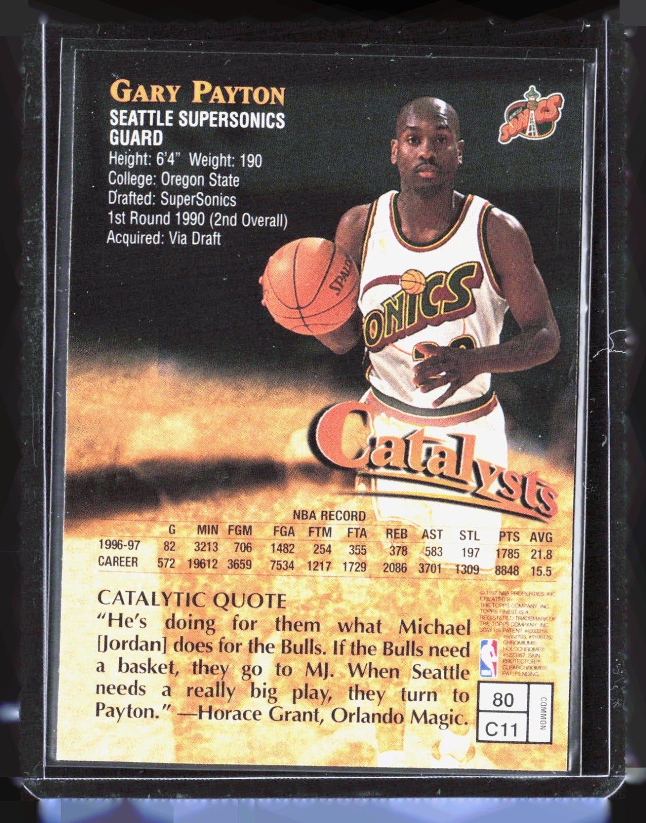 1997-98 Finest Gary Payton 80 Basketball Seattle SuperSonics