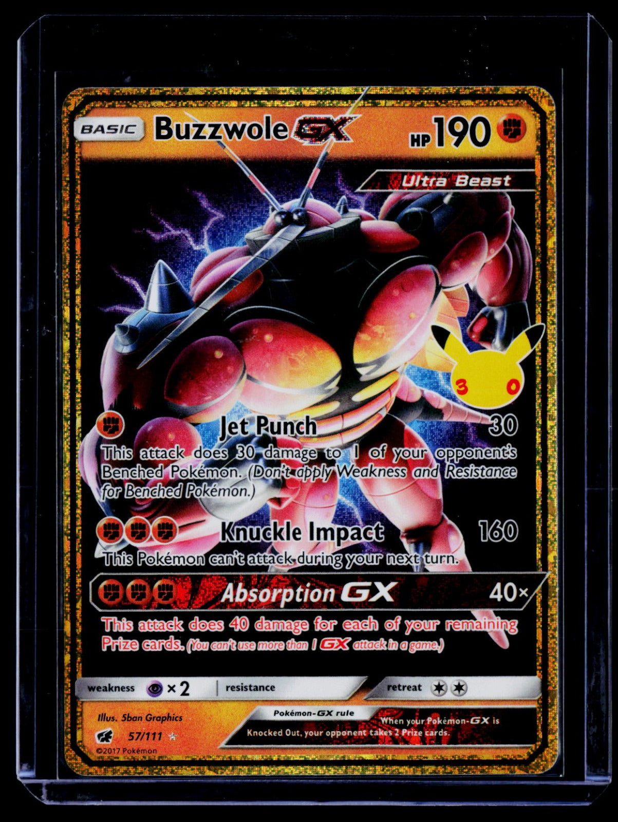 Buzzwole GX Holo ME: 30th Celebration Classic Collection 57/111 NM