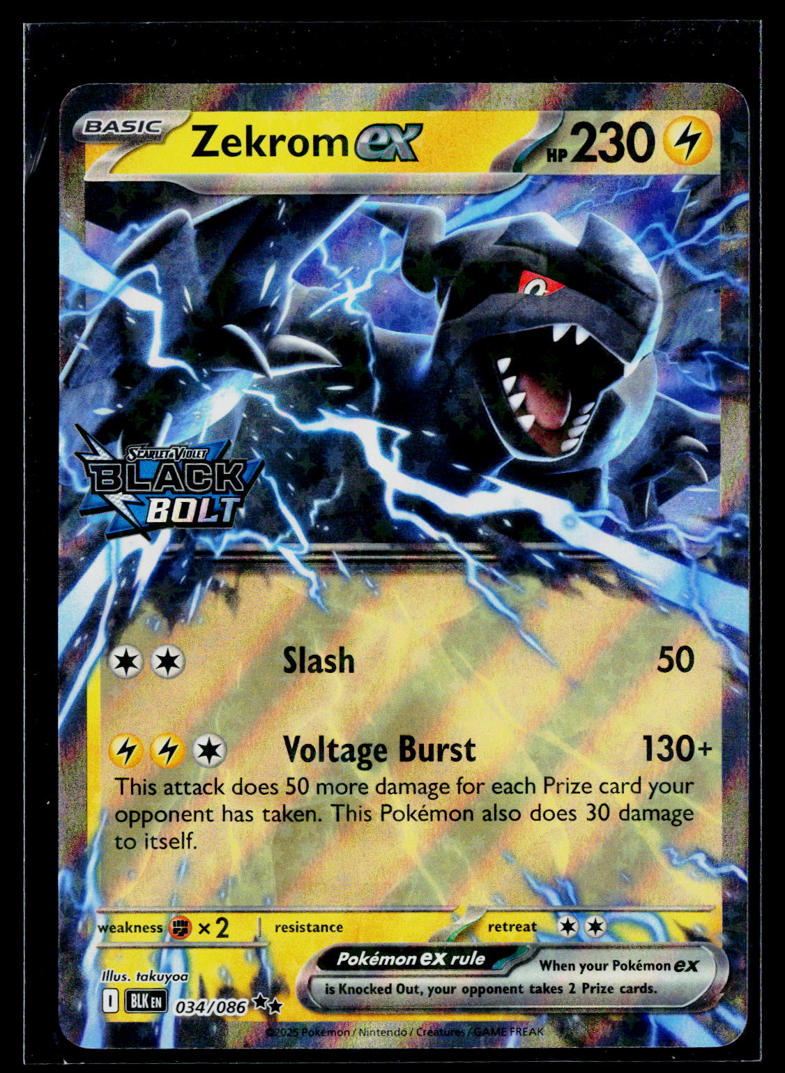 Zekrom ex (Black Bolt Stamped) MCAP 034/086 Holo NM