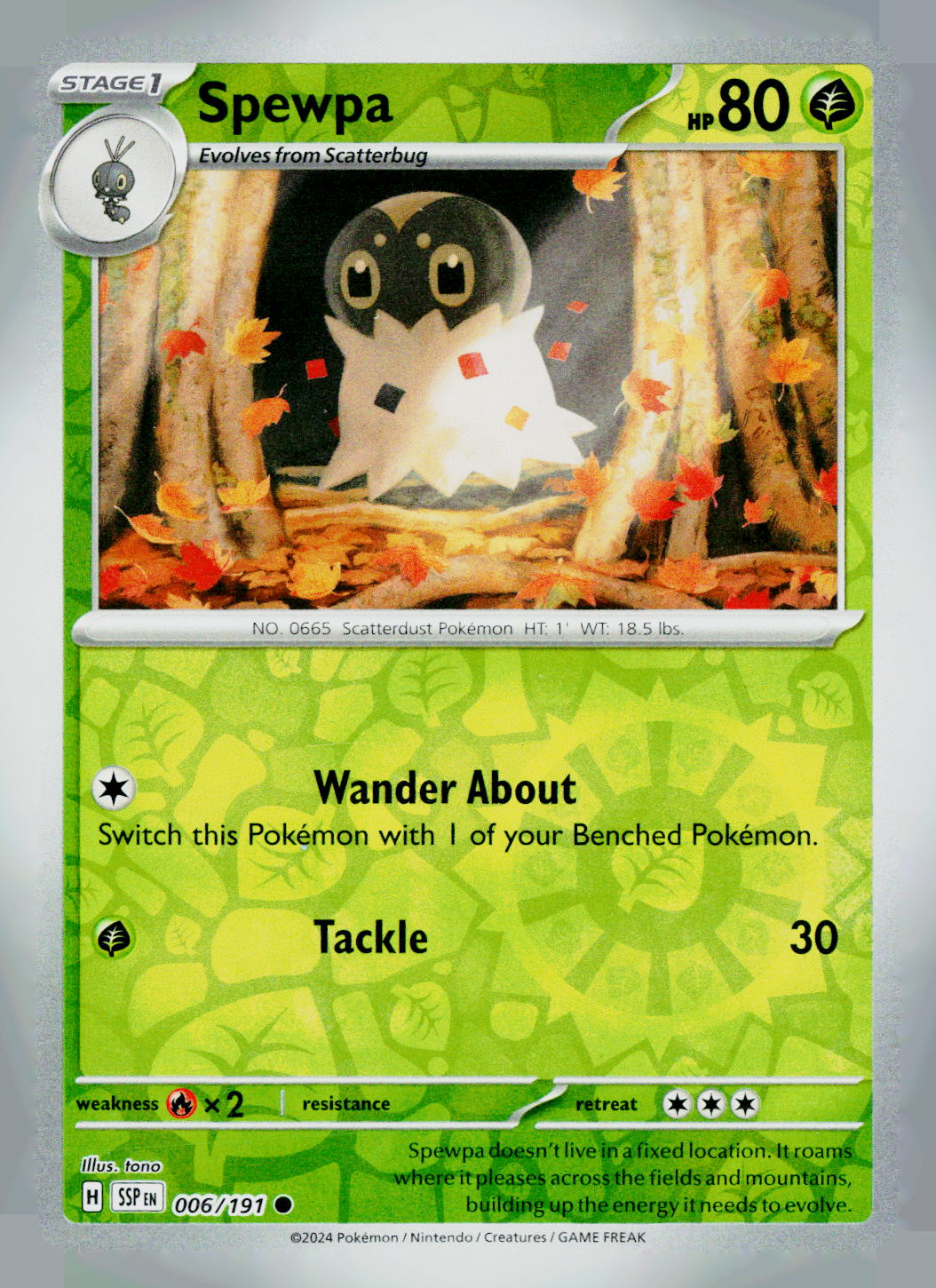 Spewpa SSP 006/191 Reverse Holo NM