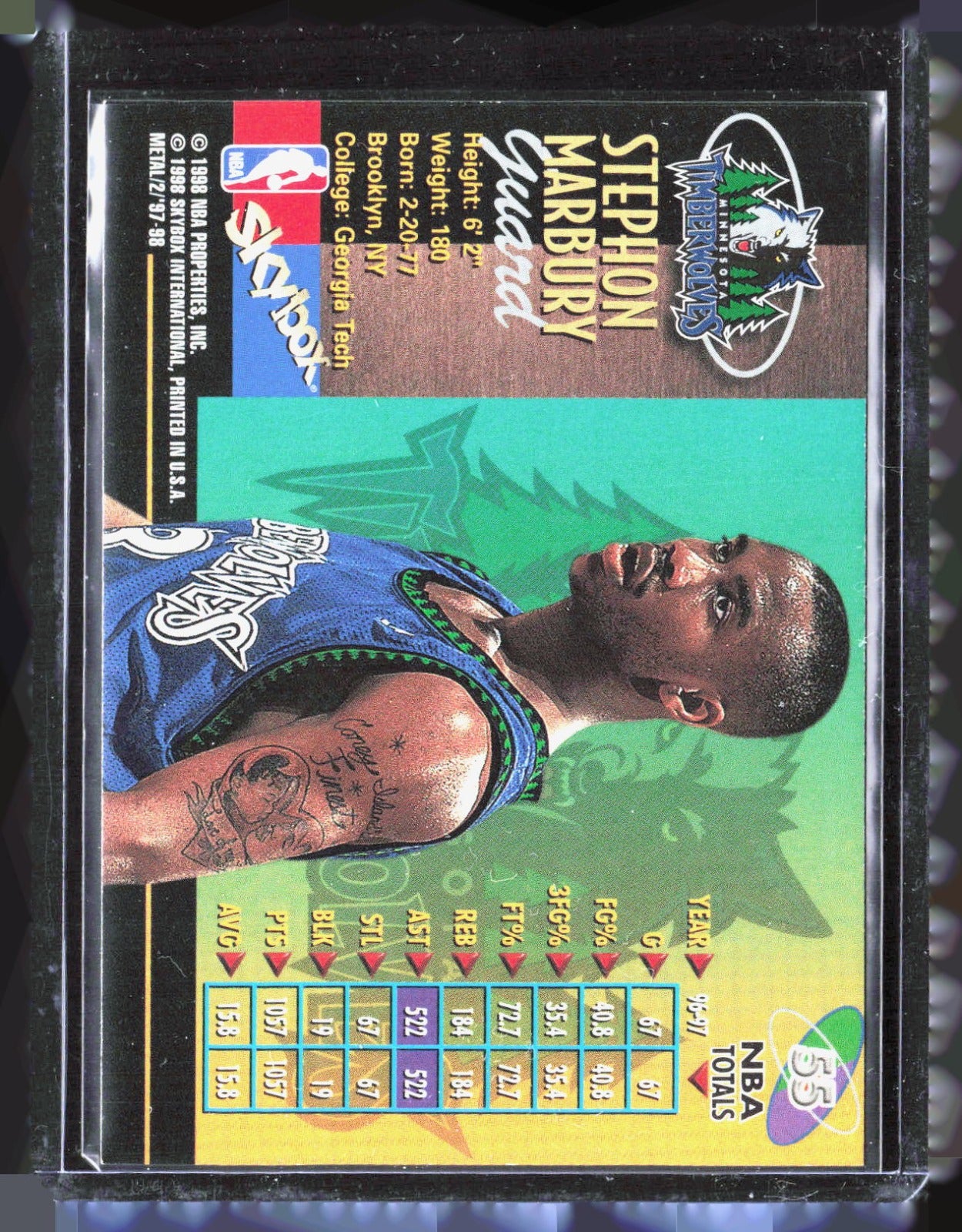 1997-98 Metal Universe Championship Stephon Marbury 55 Minnesota Timberwolves