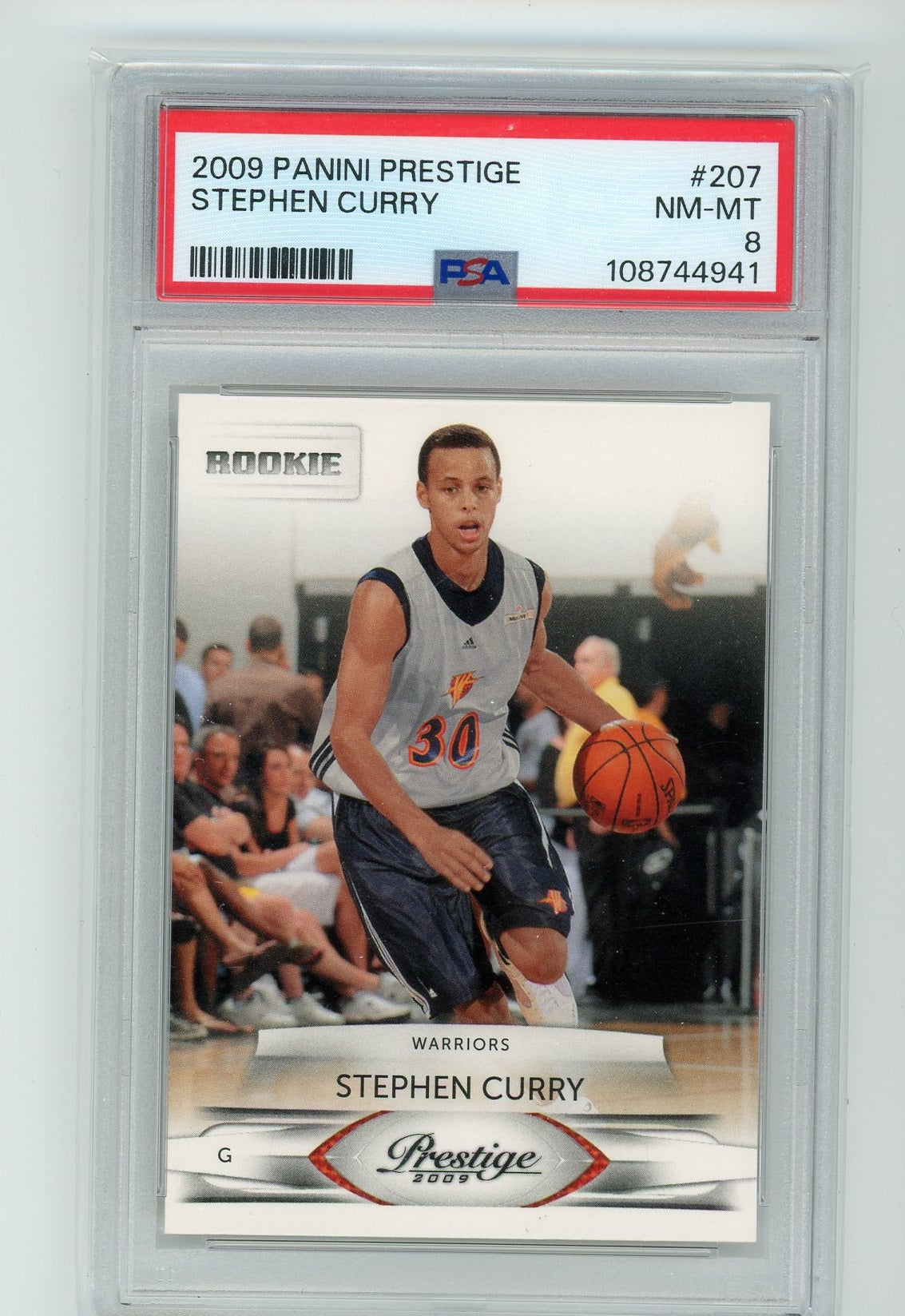 2009 Panini Prestige Stephen Curry RC PSA 8