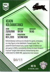 2025 NRL Elite Keaon Koloamatangi Mojo Emerald ME014 /11