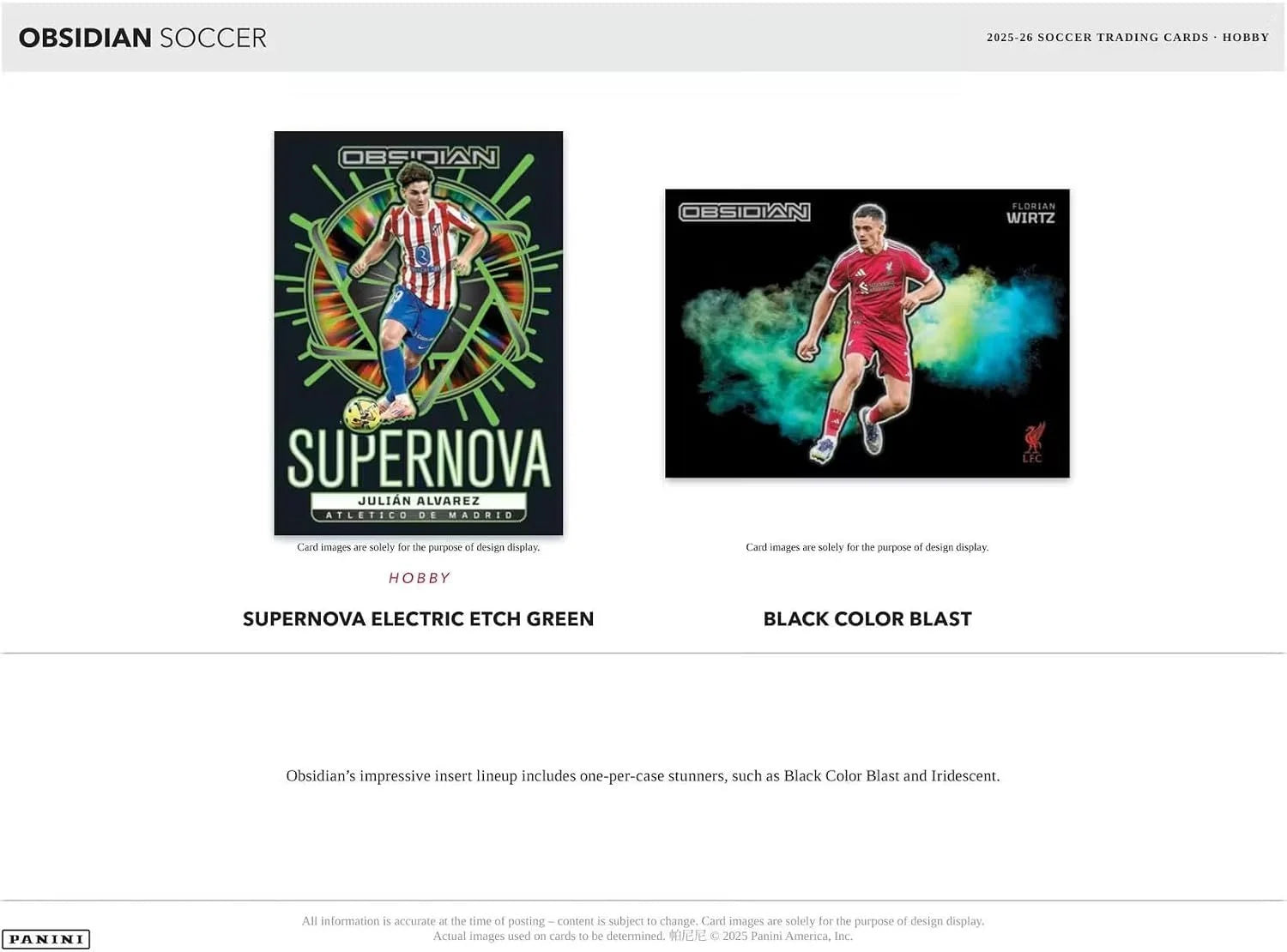 Panini 2025/2026 Obsidian Soccer Hobby Box
