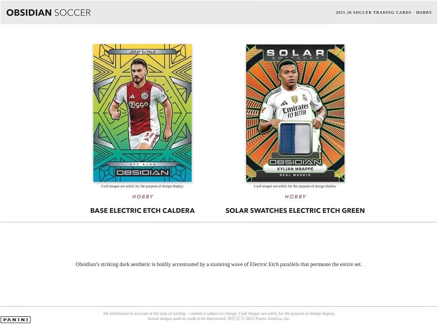 Panini 2025/2026 Obsidian Soccer Hobby Box