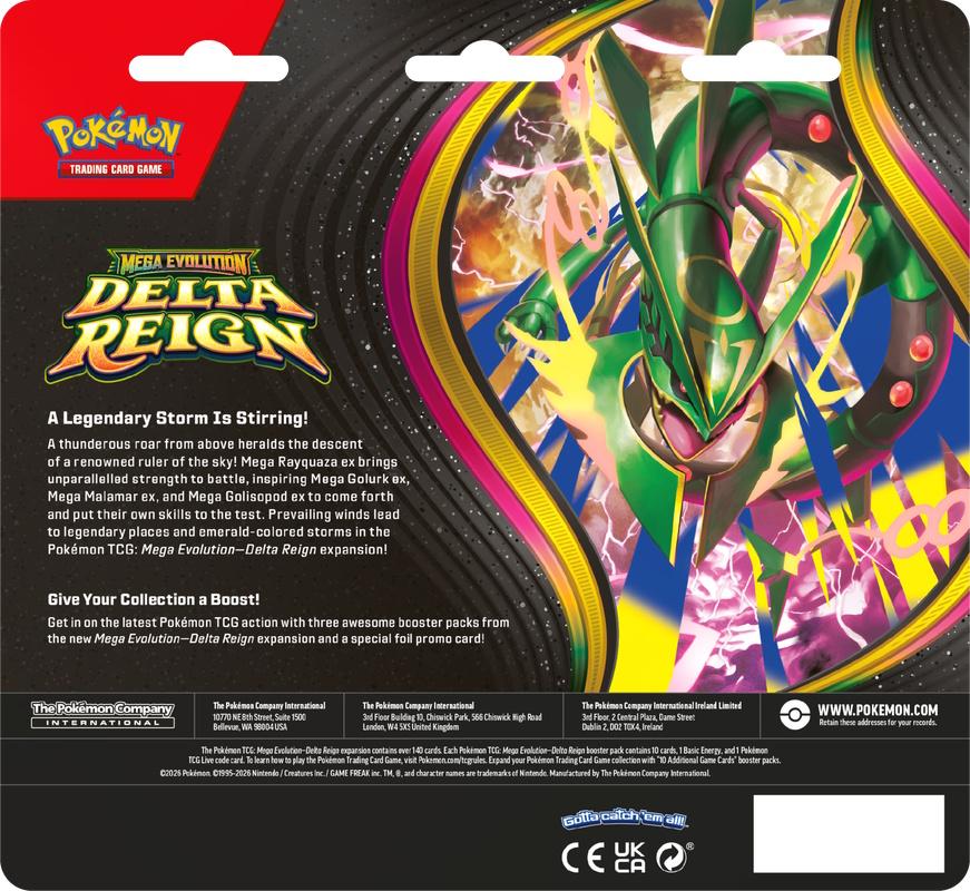 Pokemon TCG Mega Evolution Delta Reign Three-Booster Blister back