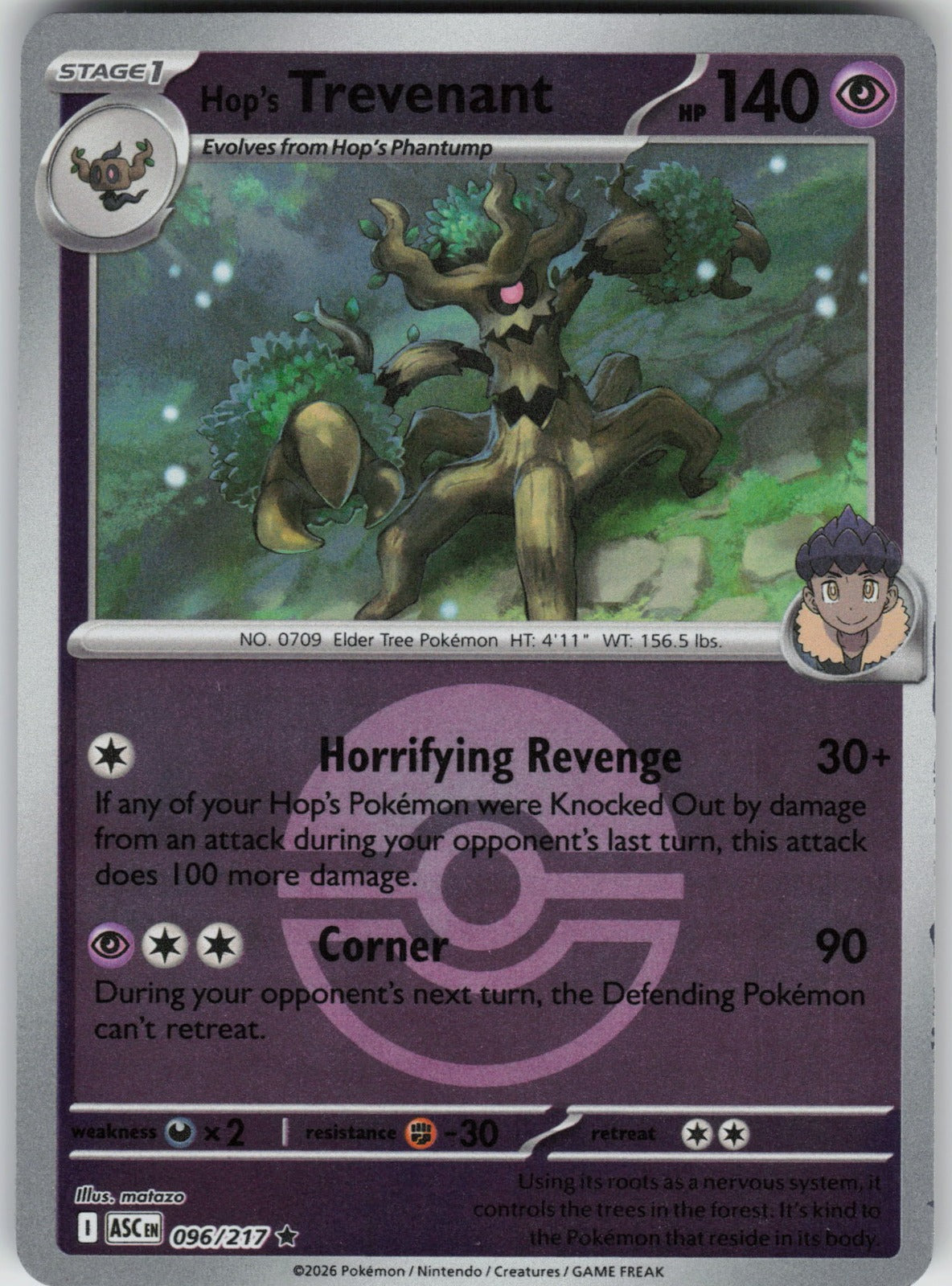 Hop's Trevenant (Poke Ball) ASC Reverse Holo NM