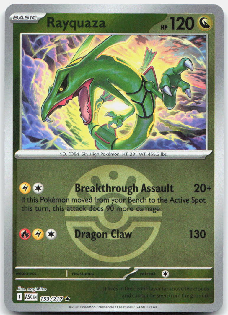 Rayquaza (Friend Ball) ASC Reverse Holo NM