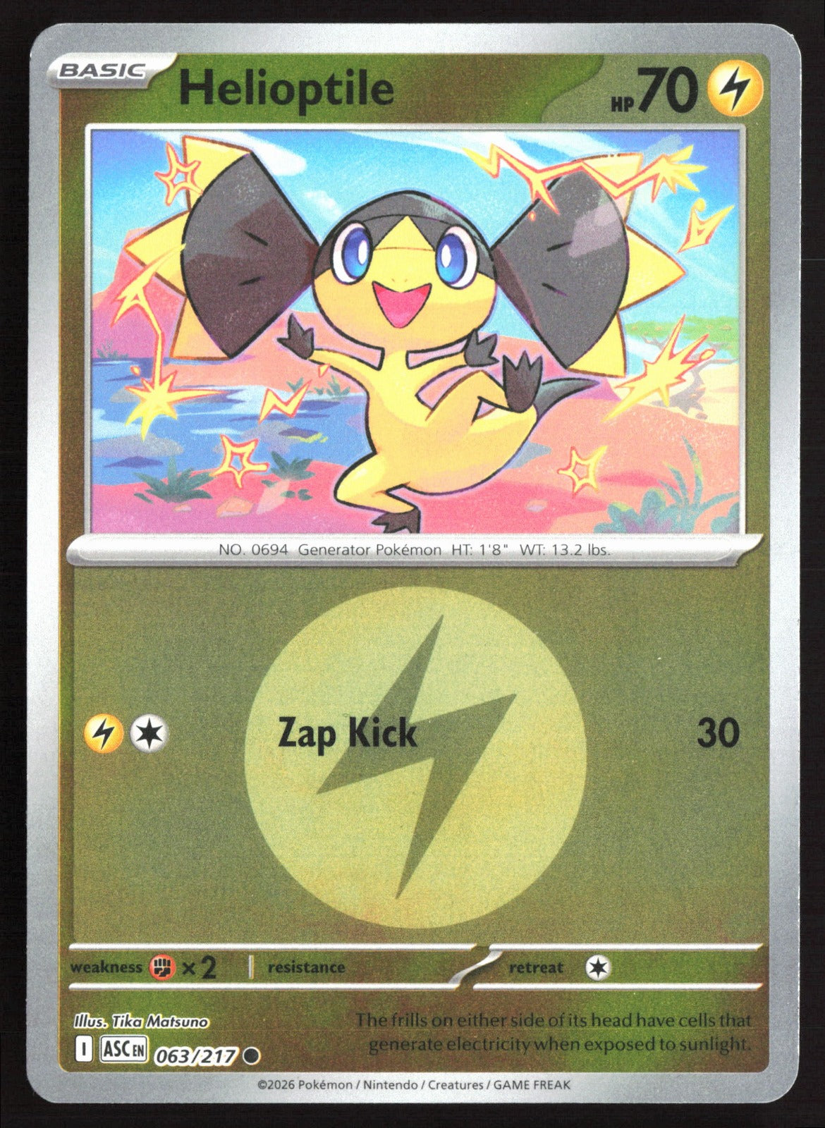 Helioptile (Energy Symbol Pattern) ASC Reverse Holo NM