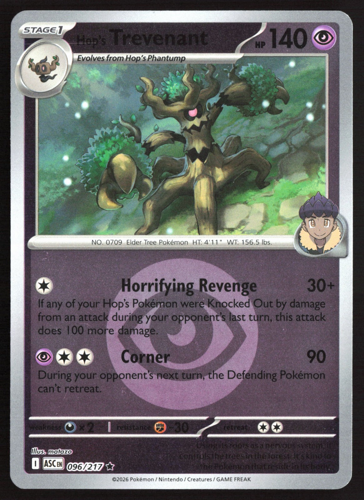 Hop's Trevenant (Energy Symbol Pattern) ASC Reverse Holo NM
