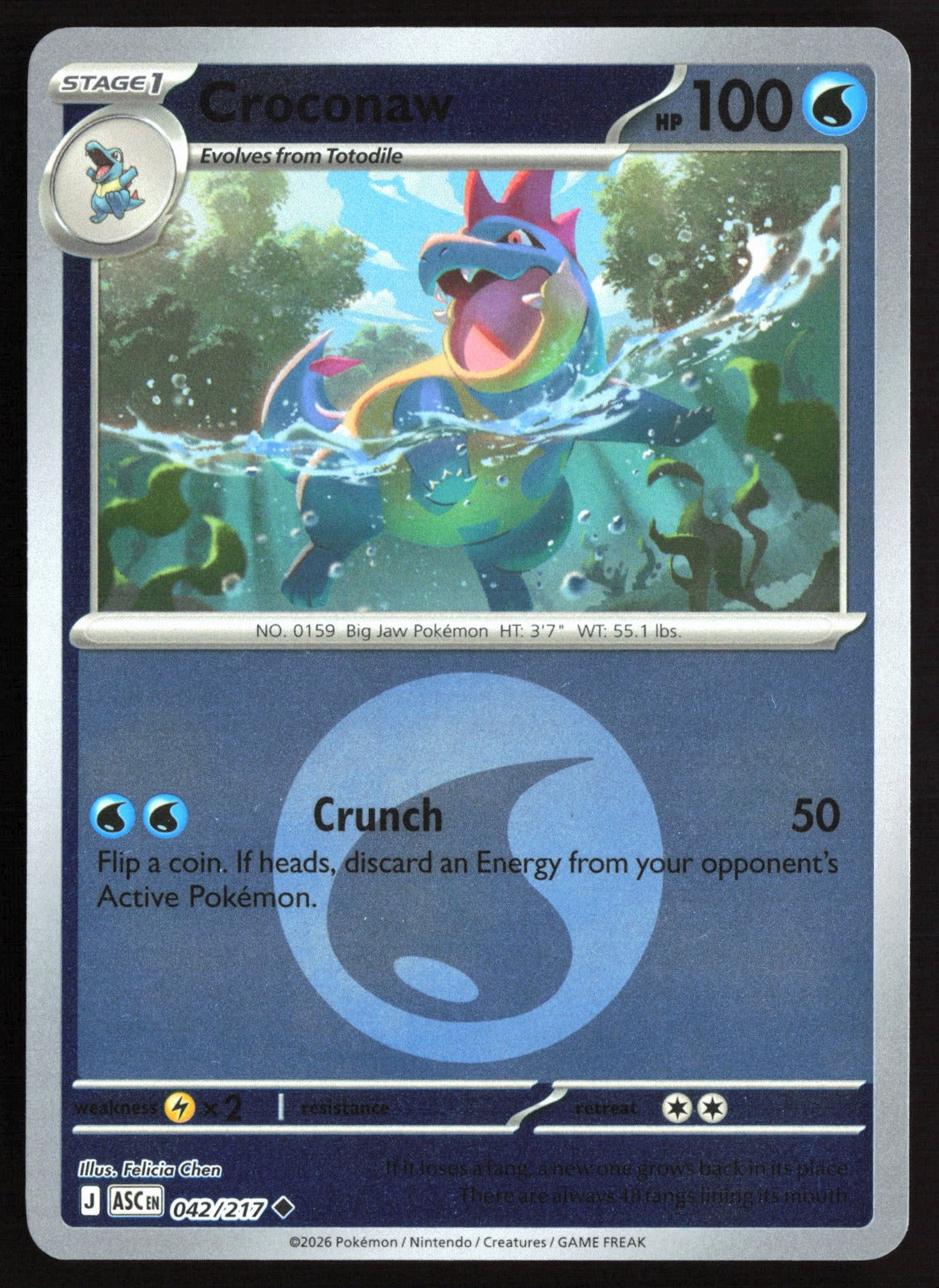 Croconaw (Energy Symbol Pattern) ASC Reverse Holo NM