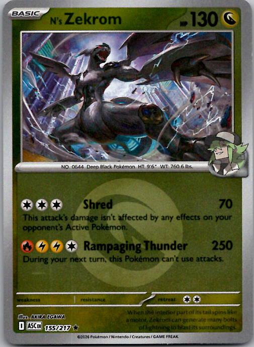 N's Zekrom (Energy Symbol Pattern) ASC Reverse Holo NM