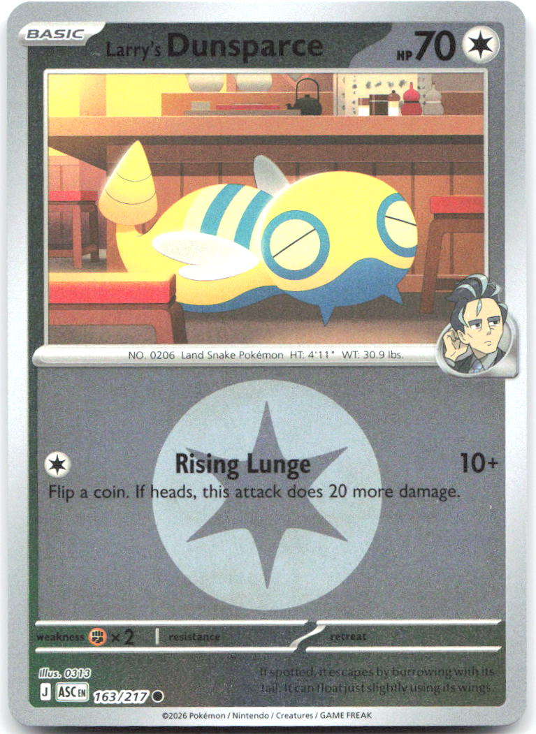 Larry's Dunsparce (Energy Symbol Pattern) ASC Reverse Holo NM