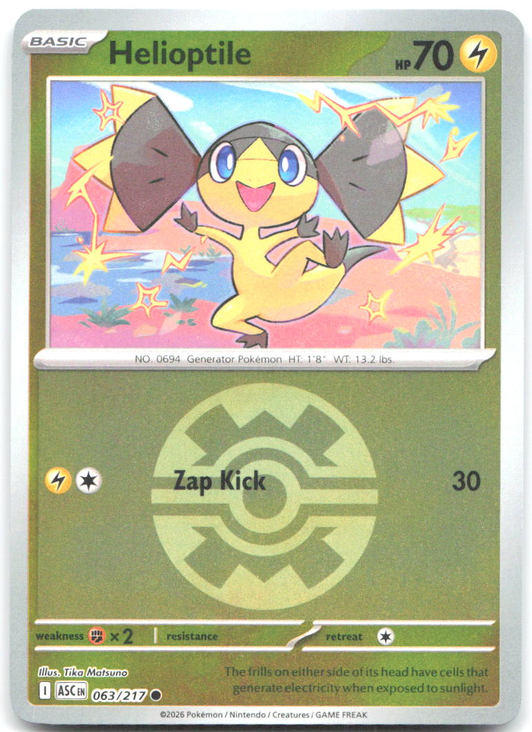 Helioptile (Quick Ball) ASC Reverse Holo NM