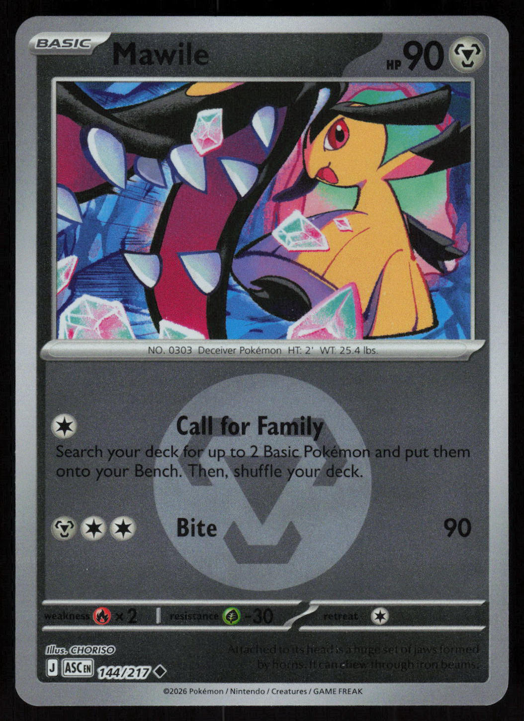 Mawile (Energy Symbol Pattern) ASC Reverse Holo NM