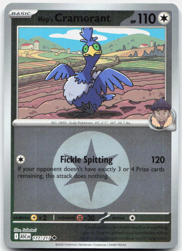Hop's Cramorant (Energy Symbol Pattern) ASC Reverse Holo NM