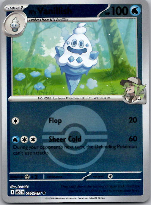 N's Vanillish (Poke Ball) ASC Reverse Holo NM