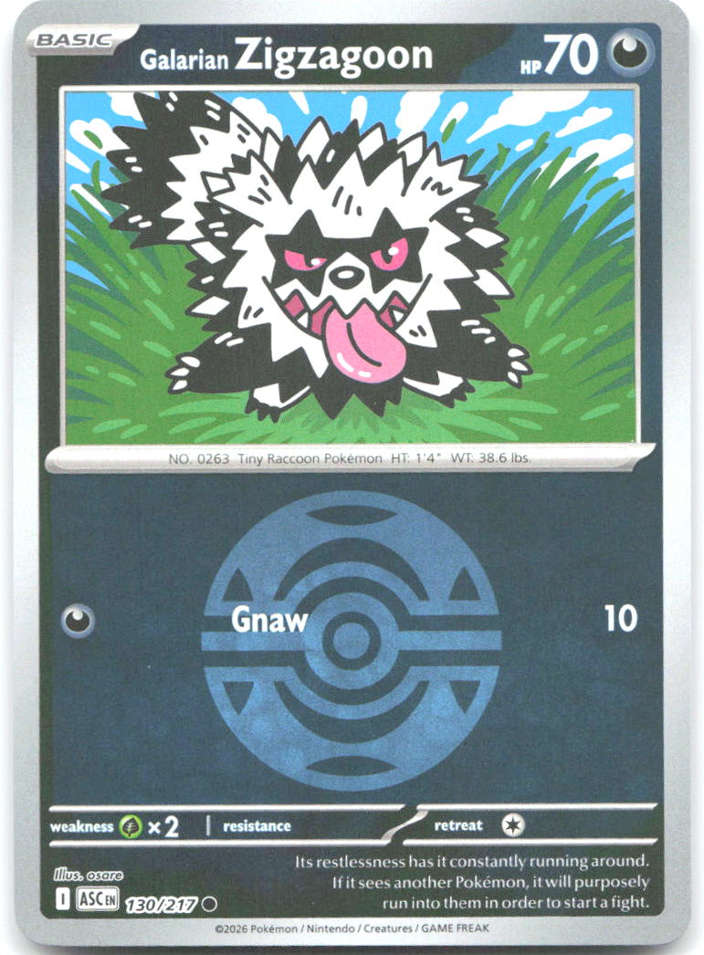 Galarian Zigzagoon (Dusk Ball) ASC Reverse Holo NM