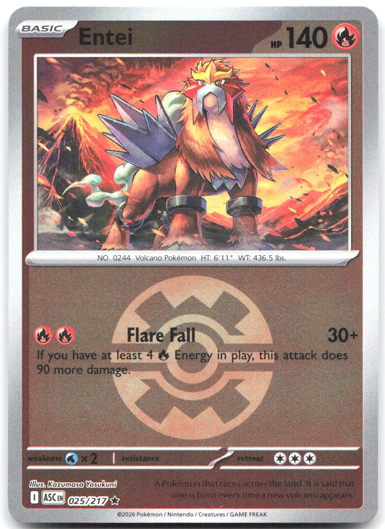 Entei (Quick Ball) ASC Reverse Holo NM