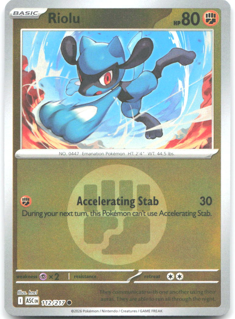 Riolu (Energy Symbol Pattern) ASC Reverse Holo NM