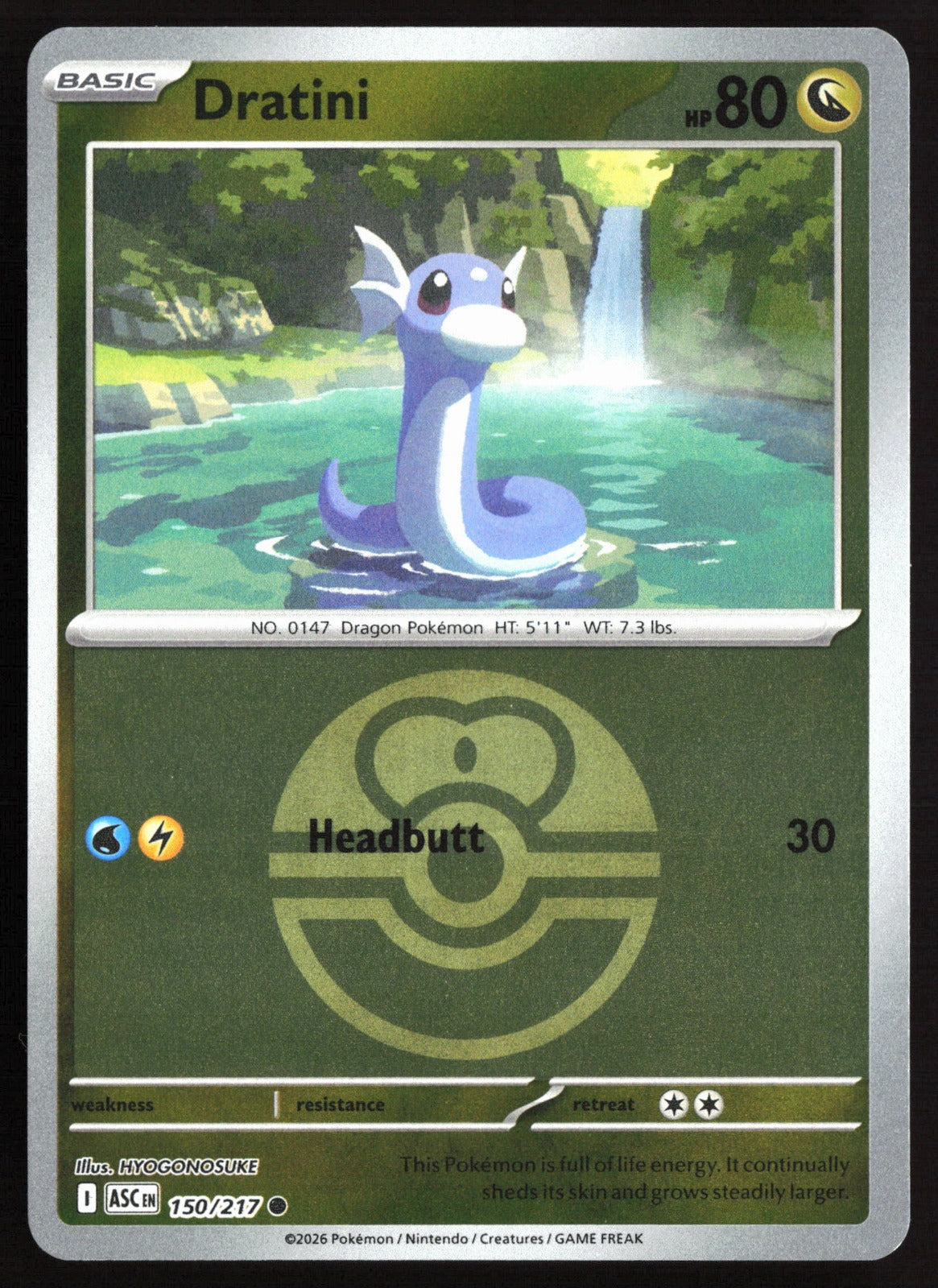 Dratini (Love Ball) ASC Reverse Holo NM