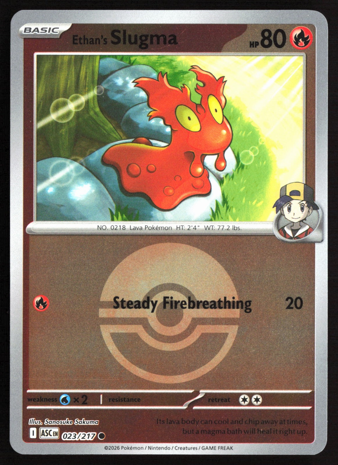 Ethan's Slugma (Poke Ball) ASC Reverse Holo NM