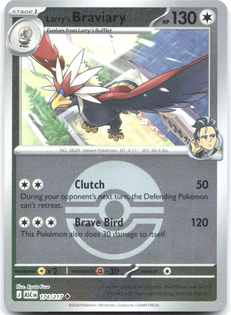Larry's Braviary (Poke Ball) ASC Reverse Holo NM
