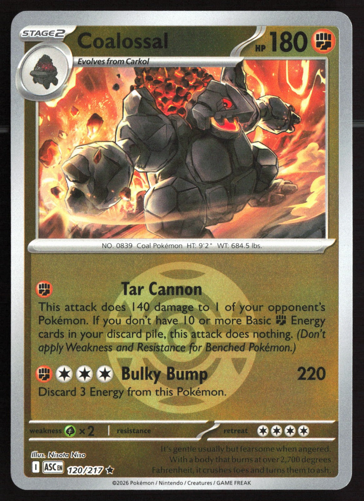 Coalossal (Dusk Ball) ASC Reverse Holo NM