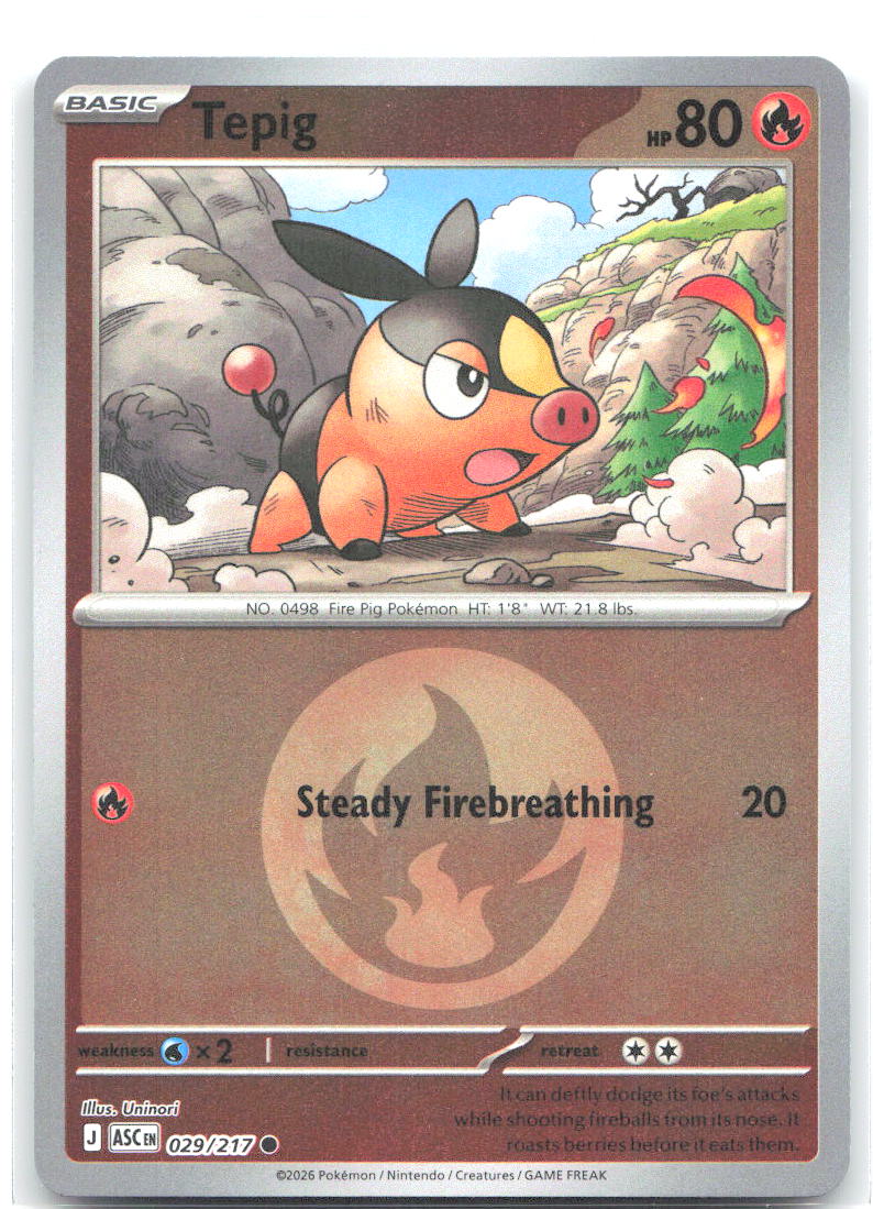 Tepig (Energy Symbol Pattern) ASC Reverse Holo NM