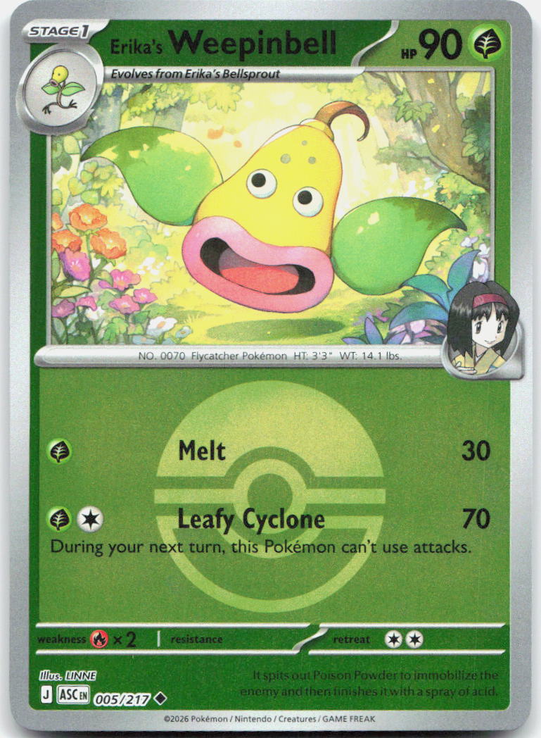 Erika's Weepinbell (Poke Ball) ASC Reverse Holo NM