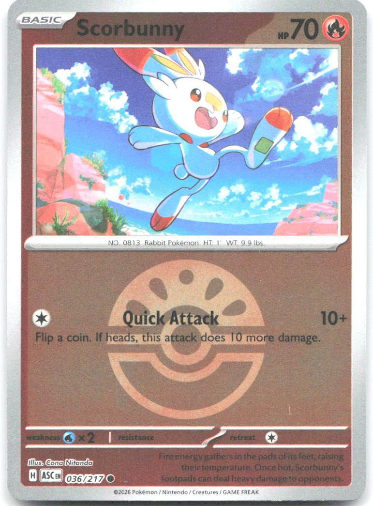 Scorbunny (Friend Ball) ASC Reverse Holo NM