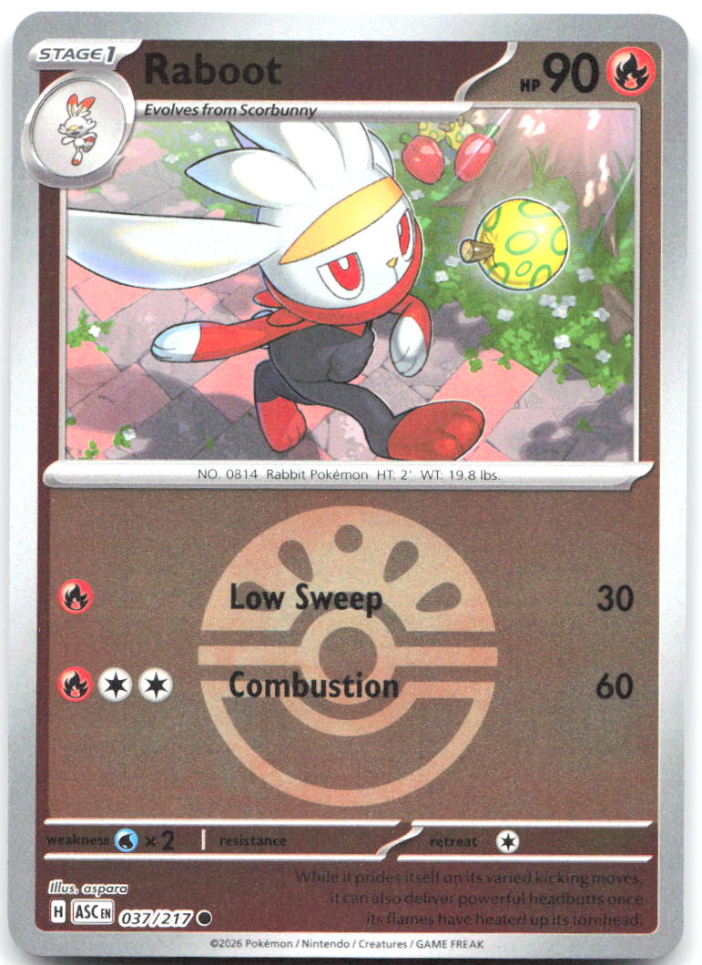 Raboot (Friend Ball) ASC Reverse Holo NM