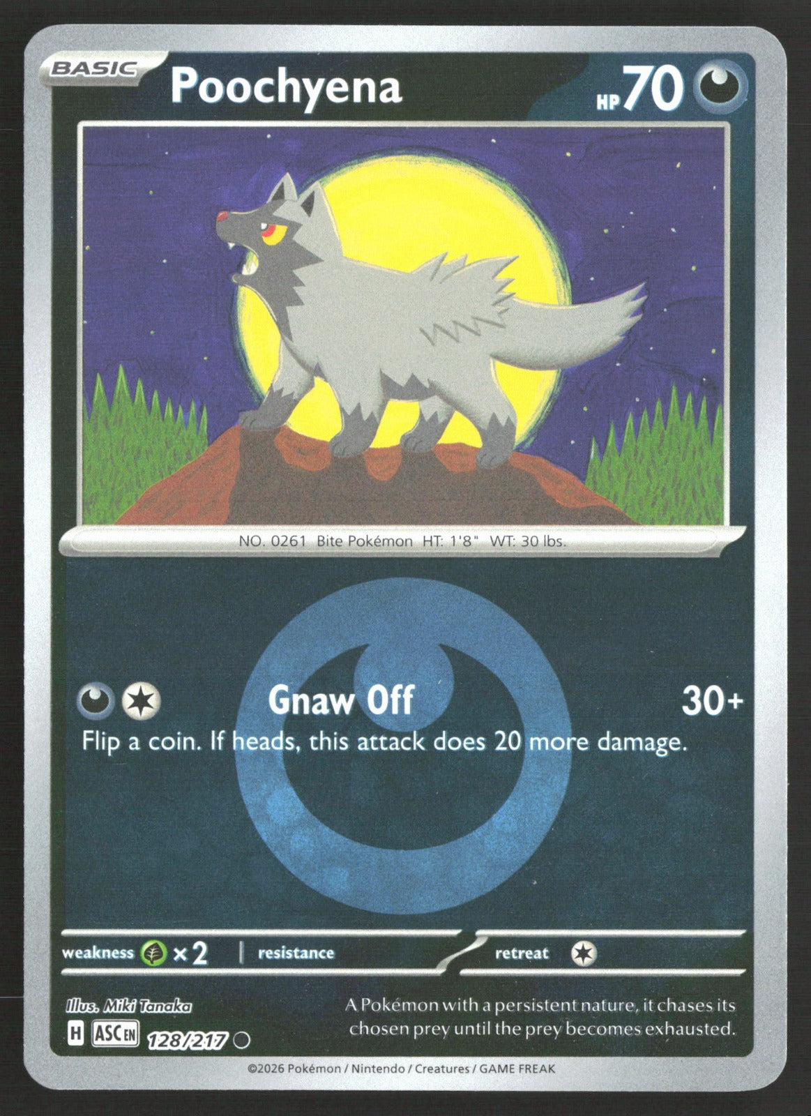 Poochyena (Energy Symbol Pattern) ASC Reverse Holo NM