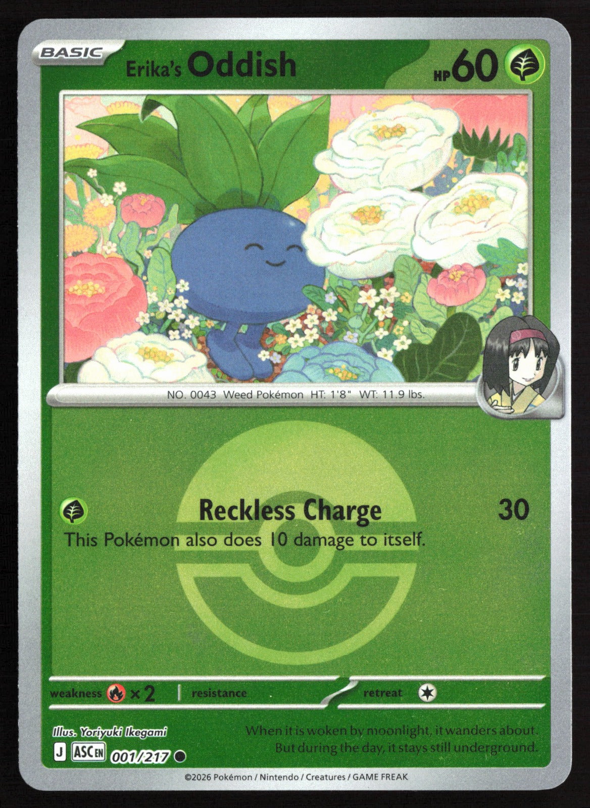 Erika's Oddish (Poke Ball) ASC Reverse Holo NM