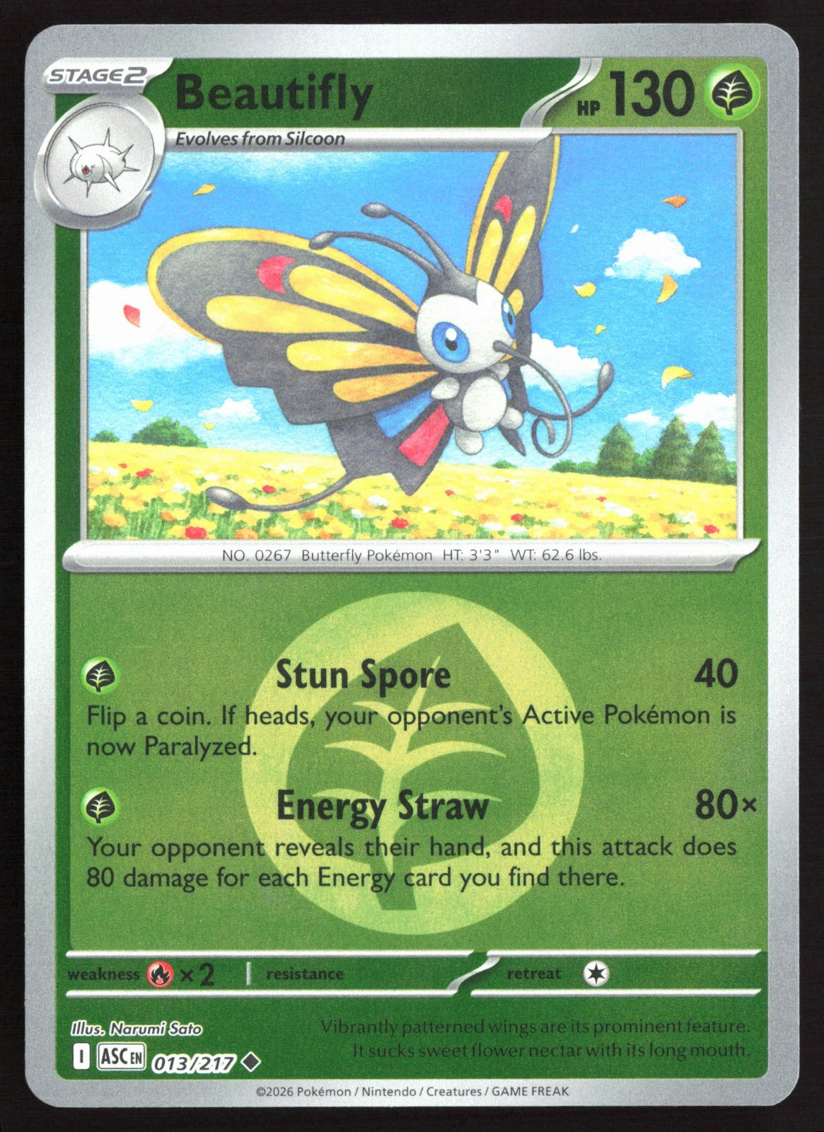 Beautifly (Energy Symbol Pattern) ASC Reverse Holo NM