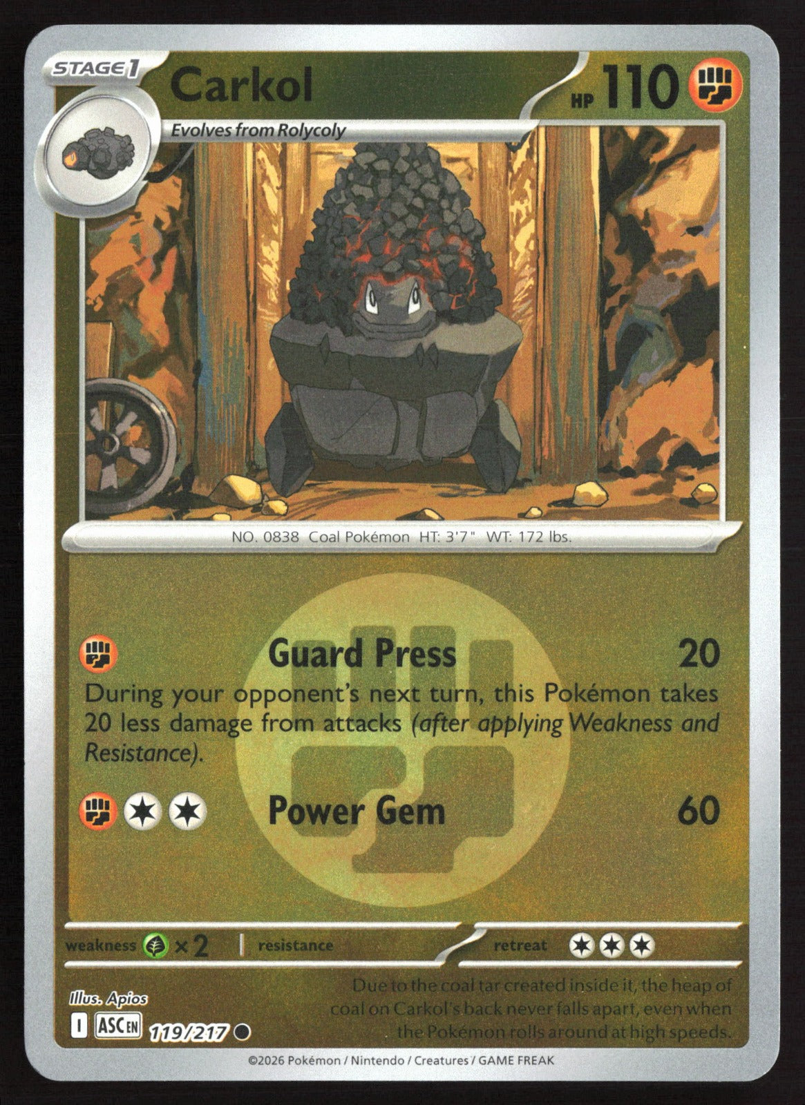 Carkol (Energy Symbol Pattern) ASC Reverse Holo NM