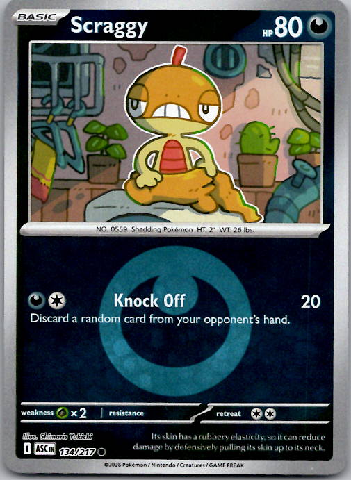 Scraggy (Energy Symbol Pattern) ASC Reverse Holo NM