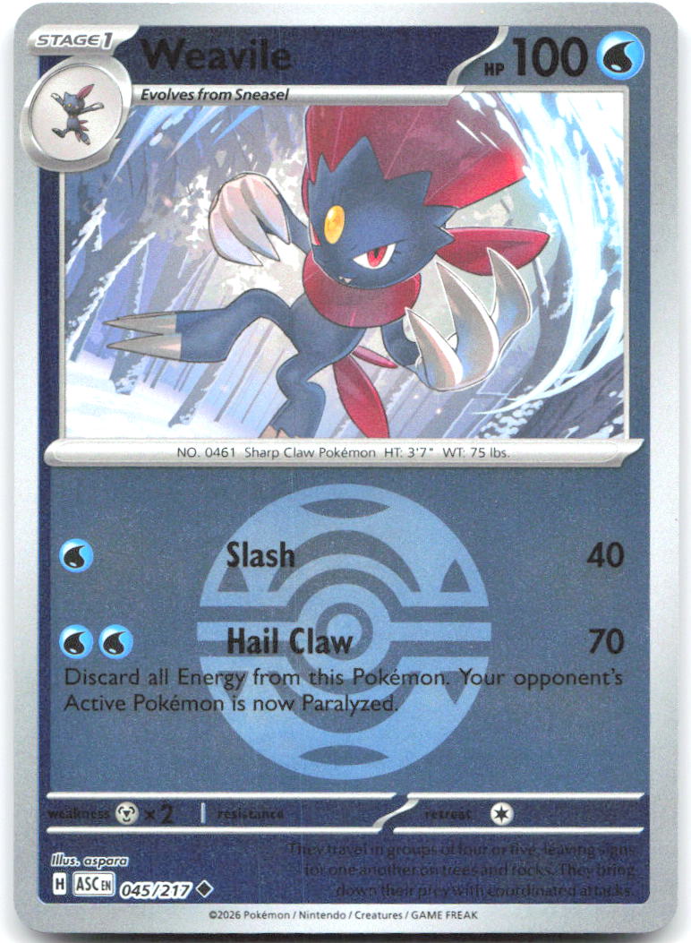 Weavile (Dusk Ball) ASC Reverse Holo NM