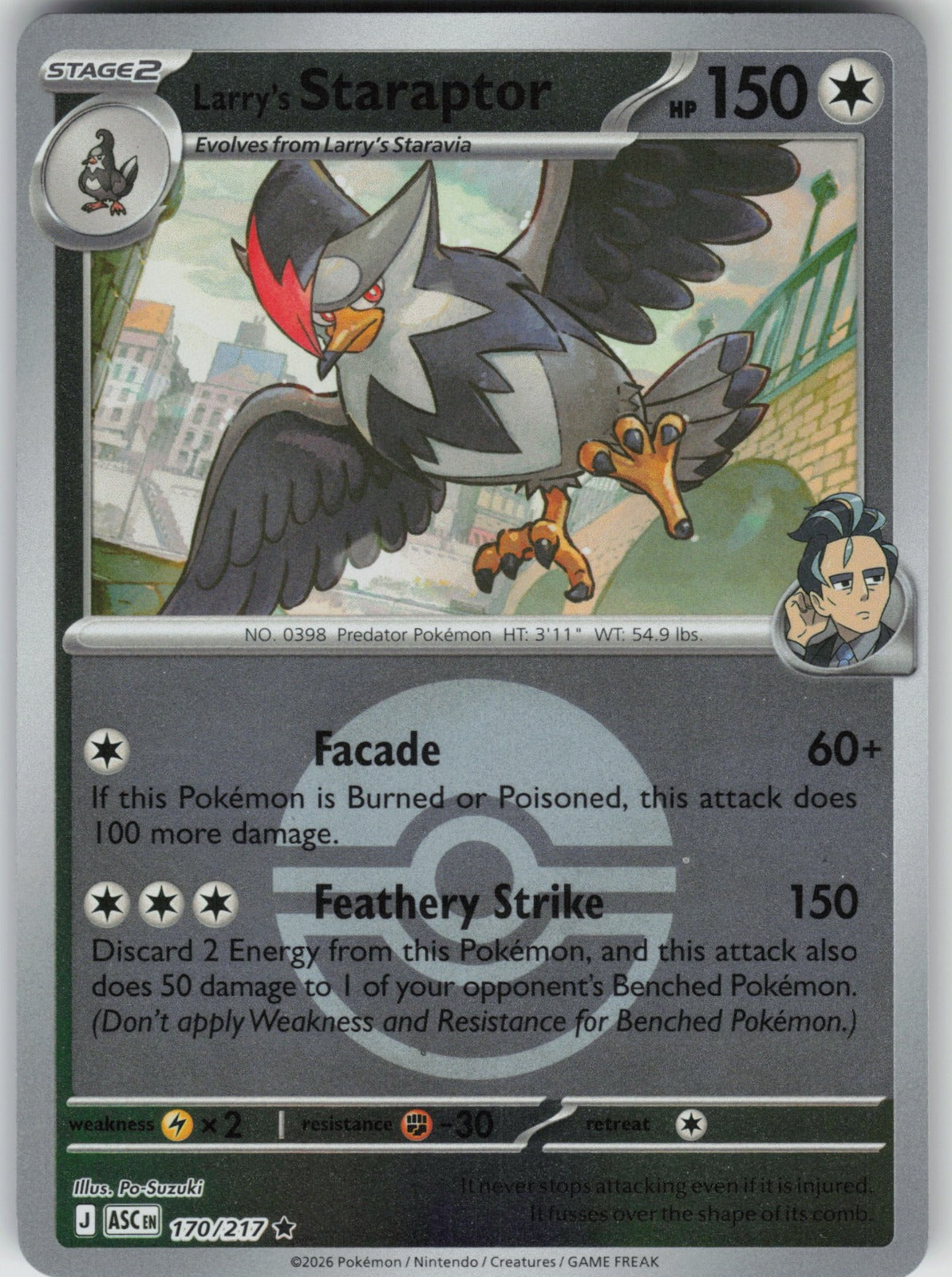 Larry's Staraptor (Poke Ball) ASC Reverse Holo NM
