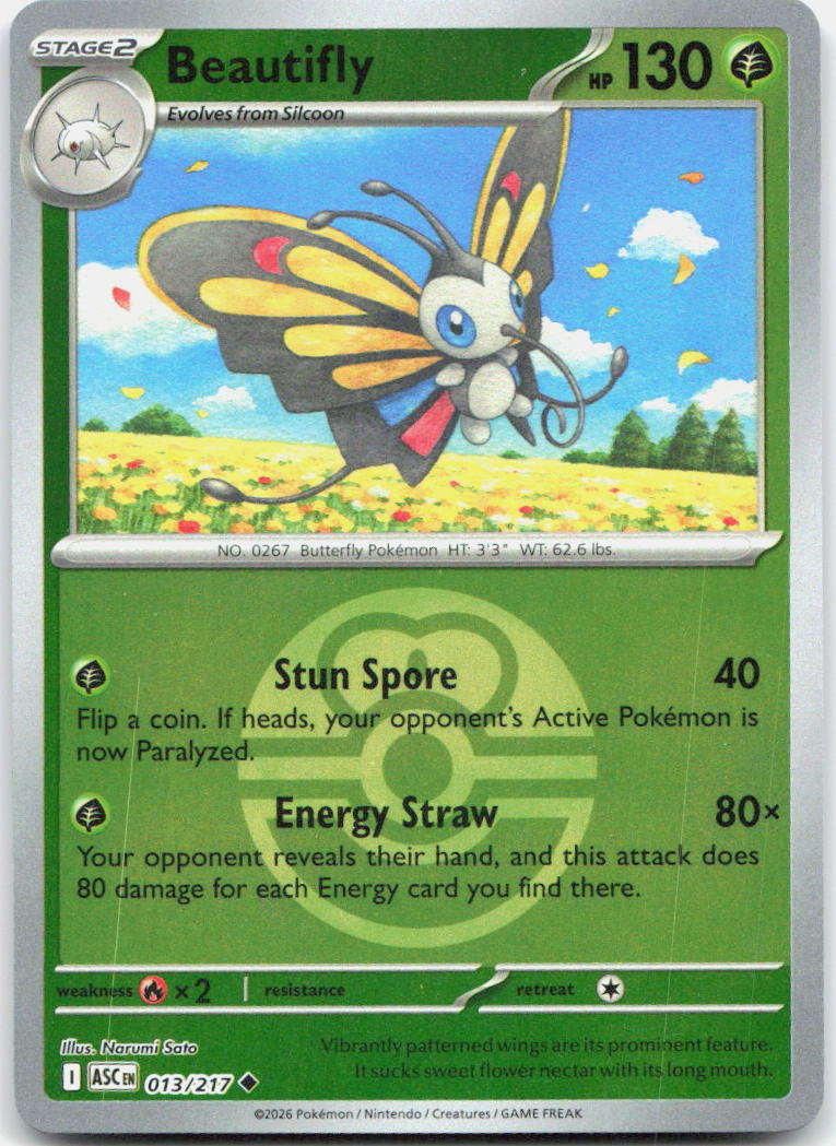 Beautifly (Love Ball) ASC Reverse Holo NM