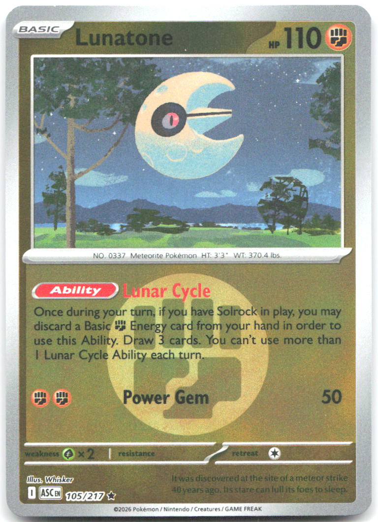 Lunatone (Energy Symbol Pattern) ASC Reverse Holo NM