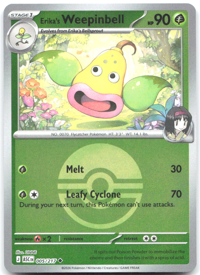 Erika's Weepinbell (Energy Symbol Pattern) ASC Reverse Holo NM