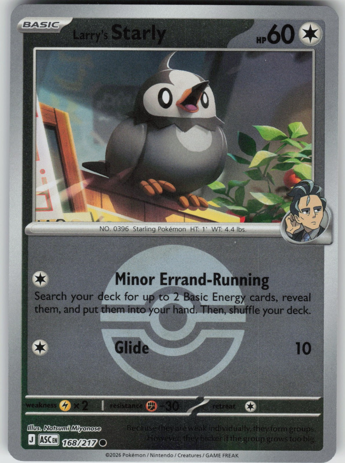 Larry's Starly (Poke Ball) ASC Reverse Holo NM